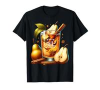 Hello Fall Hot Tea Graphic for Pear Tea Lovers Cute Autumn Maglietta