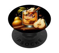 Hello Fall Hot Tea Graphic For Pear Tea Lovers Cute Autumn PopSockets PopGrip Adesivo