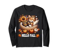 Hello Fall Puppy Lover Graphic for Corgi Mom Cute Autumn Maglia a Manica