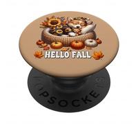 Hello Fall Puppy Lover Graphic For Corgi Mom Cute Autumn PopSockets PopGrip Adesivo