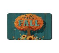Hello Fall - Tappetino scolapiatti per bancone della cucina, tappetino scolapiatti in gomma con albero di arancio rustico, tappetino scolapiatti in pelle PU autunnale per bar, 30,5 x 50,8 cm