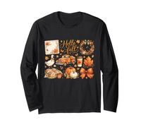 Hello Fall Vintage Truck Oca Zucca caffè Autunno Design Maglia a Manica