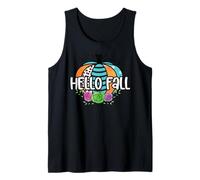 Hello Fall Zucca Patch Leopard Ringraziamento Halloween Fun Canotta