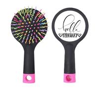 Hello February - Spazzola districante per capelli con scritta a mano, base cuscino