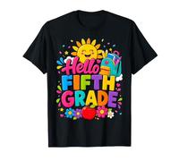 Hello Fifth Grade Girl Cute School Supplies Back To School Maglietta
