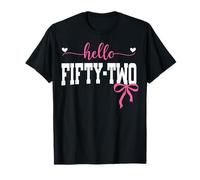 Hello Fifty-Two EST 1973 Coquette Bow 52nd Birthday Girl Maglietta