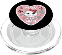 Hello First Grade 1st Grader Girl Gatto Gattino Ritorno A Scuola PopSockets PopGrip per MagSafe
