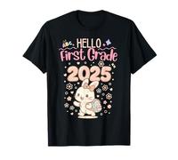 Hello First Grade 2025 Cute Bunny Lover Girls Women Maglietta