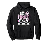 Hello First Grade Coquette Cute First Day of School Girls Felpa con Cappuccio