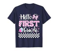 Hello First Grade Coquette Cute First Day of School Girls Maglietta