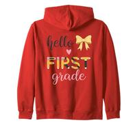 Hello First Grade matita cuore fiocco design Felpa con Cappuccio