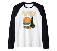 Hello From The Cape Camicia Vintage Faro Gabbiano Tramonto Maglia con Maniche Raglan