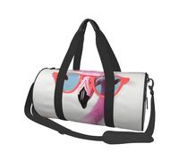 Hello Glasses - Borsone da viaggio con stampa fenicottero con tasca e cinturino regolabile, grande borsa da palestra alla moda per donne e uomini, nero, taglia unica, alla moda, nero, taglia unica,