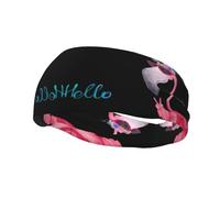 Hello Glasses - Fascia per il sudore con stampa fenicottero, per uomini e donne, antiscivolo, resistente e di lunga durata