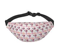 Hello Glasses - Marsupio impermeabile con stampa fenicottero, unisex, con 3 tasche con cerniera, per corsa e viaggi, nero, taglia unica, alla moda, nero, taglia unica, alla moda, Nero , Taglia unica,