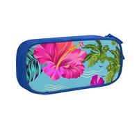 Hello Hawaii, astuccio portapenne con cerniera, blu di grande capacità, per scuola, ufficio e viaggi, Blu, Taglia unica, Organizer per borse