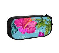 Hello Hawaii, astuccio portapenne con cerniera, blu di grande capacità, per scuola, ufficio e viaggi, Nero , Taglia unica, Organizer per borse