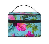 Hello Hawaii - Custodia per il trucco da viaggio portatile con stampa, versatile, con cerniera, grande capacità