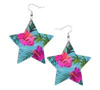 Hello Hawaii - Orecchini da donna alla moda, orecchini pendenti celesti, gioielli a forma di stella per un versatile, One Size, Pelle