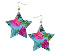 Hello Hawaii - Orecchini pendenti da donna, con stella scintillante, gioielli alla moda per una serata fuori, One Size, Pelle