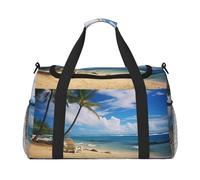 Hello Hawaii stampa bagaglio a mano per donne uomini borsa a tracolla weekender per yoga viaggio must-have, nero, Taglia unica