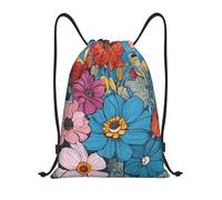 Hello Hawaii Titolo: Borsone leggero con coulisse, impermeabile, pieghevole, con tracolla regolabile, ideale per sport, yoga, viaggi e scuola, Nero , M