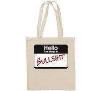 Hello I Am Allergic To Funny - Borsa tote in cotone naturale, colore: Bianco
