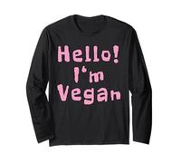 Hello I'm Vegan Citazioni Divertenti Maglia a Manica