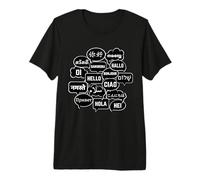 Hello in Many Languages Translator Globetrotter Polyglot Maglietta Premium