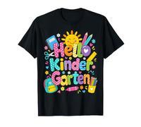 Hello Kindergarten Girl Cute School Supplies Back To School Maglietta
