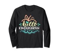 Hello Kindergarten Grade Funny Back To School Kids Maglia a Manica
