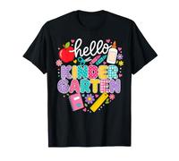 Hello Kindergarten Rainbow Pencil Bow Back to School Girls Maglietta