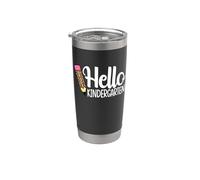 Hello Kindergarten Teacher Leopard Pencil torna a scuola Bicchiere termico in acciaio inox doppia parete