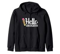 Hello Kindergarten Teacher Leopard Pencil Torna a Scuola Felpa con Cappuccio