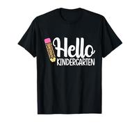 Hello Kindergarten Teacher Leopard Pencil Torna a Scuola Maglietta