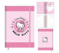 Hello Kitty, agenda 2025, formato A5, affascinante design DTP con grafica iconica del gatto, pagine mensili e settimanali per una pianificazione giornaliera elegante, note creative e pianificazione
