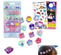 Hello Kitty and Friends - Fermagli per capelli per ragazze, 12 accessori per capelli SANRIO con mini clip SANRIO e adesivi, altro ancora | Hello Kitty and Friends Dress Up Accessori per bambini