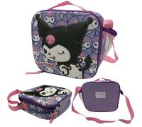 Hello Kitty and Friends Kuromi Sanrio Bambino - Borsa da pranzo isolata 23 x 20 x 8,5 cm con design 3D in rilievo, tracolla regolabile e tasca a rete - scuola, picnic e viaggi (malva)
