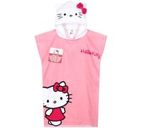 Hello Kitty Asciugamani Bagno con Cappuccio per Bambina Telo Mare Piscina Poncho Cinnamoroll Kuromi Assorbente Kawaii Asciugamano Cotone (Rosa Poncho Hello Kitty, 10-14 Anni)