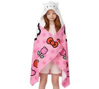 Hello Kitty Asciugamano con Cappuccio per Ragazze, Telo Mare, Telo Bagno Poncho per Bambini