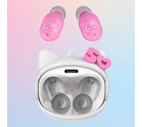 Hello Kitty Auricolari Bluetooth wireless per il 50° anniversario con custodia di ricarica girevole, microfono integrato, chiamate in vivavoce, design rosa per bambini e fan | Funzione flip face
