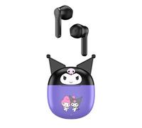 Hello Kitty Auricolari wireless Bluetooth con custodia di ricarica, microfono integrato, facile da abbinare, design carino, viola e nero, perfetti per bambini e ragazzi