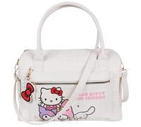 Hello Kitty Borsa da viaggio bianca, borsa per il weekend, con cerniera 38x26x16 cm (Bianco)
