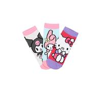 Hello Kitty Calzini per Bambine and Friends, My Melody e Kuromi, in Cotone, Multicolore, 3 Paia (IT, Numero, 27, 30, Pack 2)