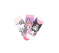 Hello Kitty Calzini per Bambine and Friends, My Melody e Kuromi, in Cotone, Multicolore, 3 Paia (IT, Numero, 31, 34, Pack 1)