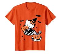 Hello Kitty Carino Strega Mago Felice Halloween Maglietta, Bambini, Arancio, 3 Anni