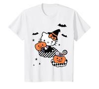Hello Kitty Carino Strega Mago Felice Halloween Maglietta, Bambini, Bianco, 4 Anni