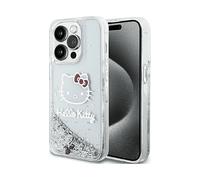 HELLO KITTY Charm Testa Kitty con Glitter Liquidi COVER per Apple iPhone 14 Pro Max, Argento