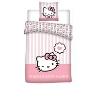 Hello Kitty Club Reversibile Set Lenzuola 2tlg 135 X 200 CM / 80 X 80 CM