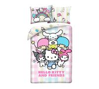 HELLO KITTY Copripiumino Federa SET LETTO 140x200cm ORIGINALE Kuromi e AMICI